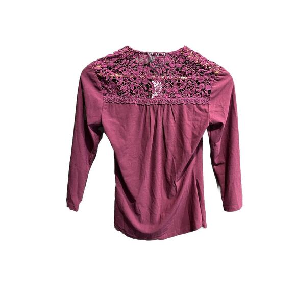 Maeve by Anthropologie Plum Long Sleeve Cross Women's Top Size XS - Picture 2 of 5